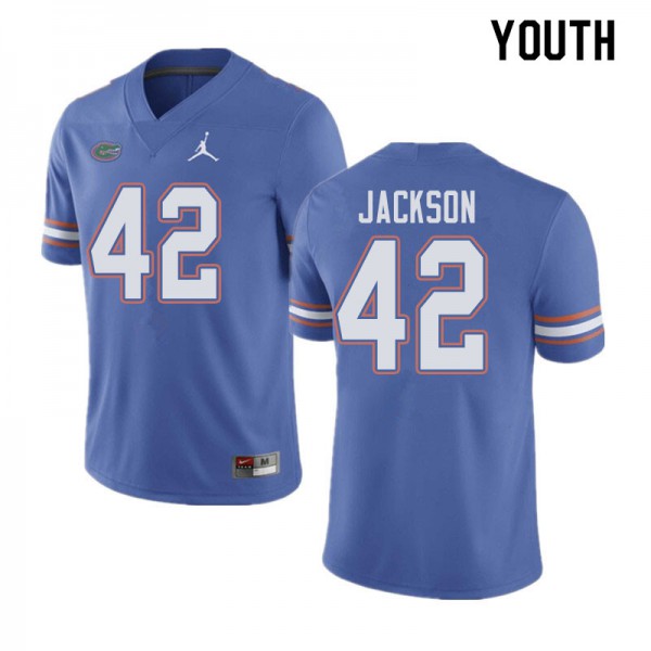 Jordan Brand Youth #42 Jaylin Jackson Florida Gators College Football Jersey Blue